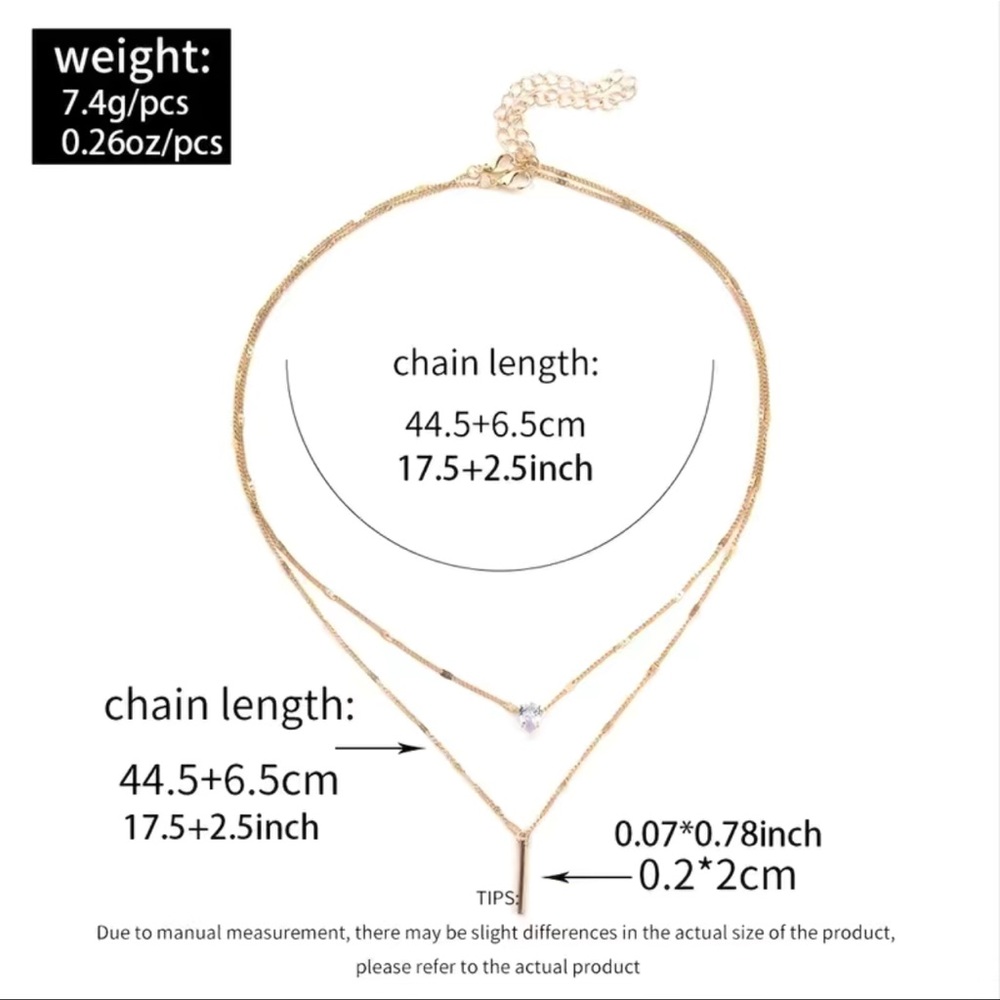 Gold Double Layer Stacking Water Drop Shaped Smal… - image 3